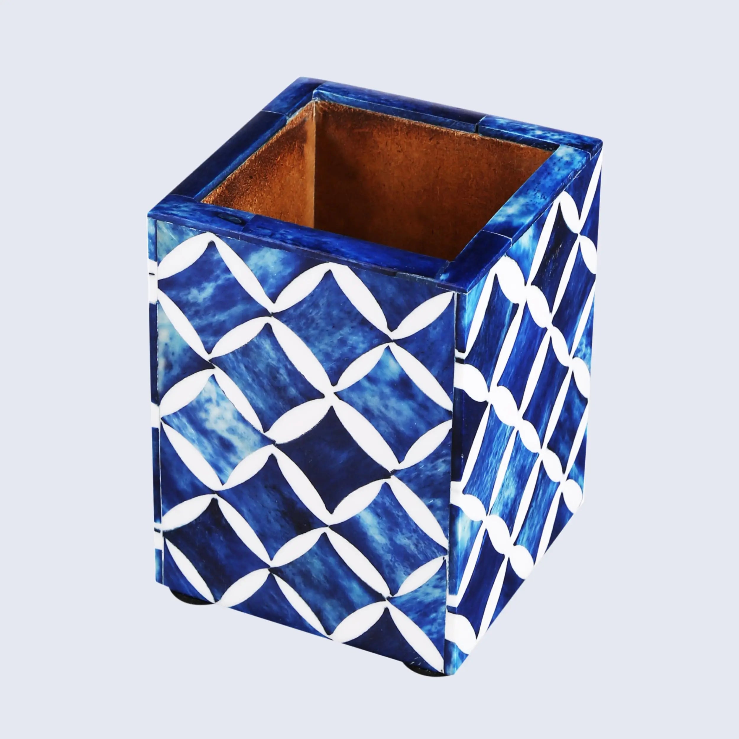 3x4 Pen & Pencil Holder Mosaic Star Pattern - in Blue, Grey
